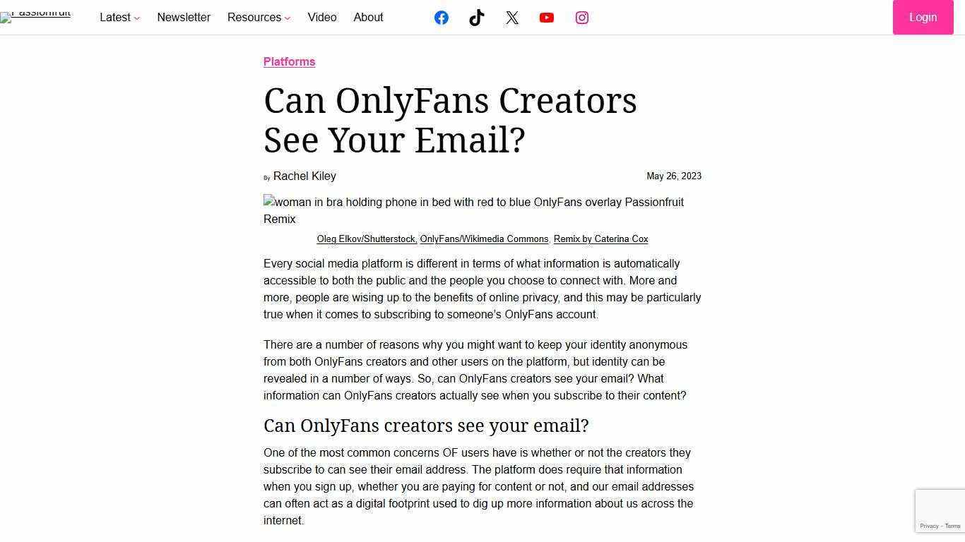 Can OnlyFans Creators See Your Email? | Passionfruit