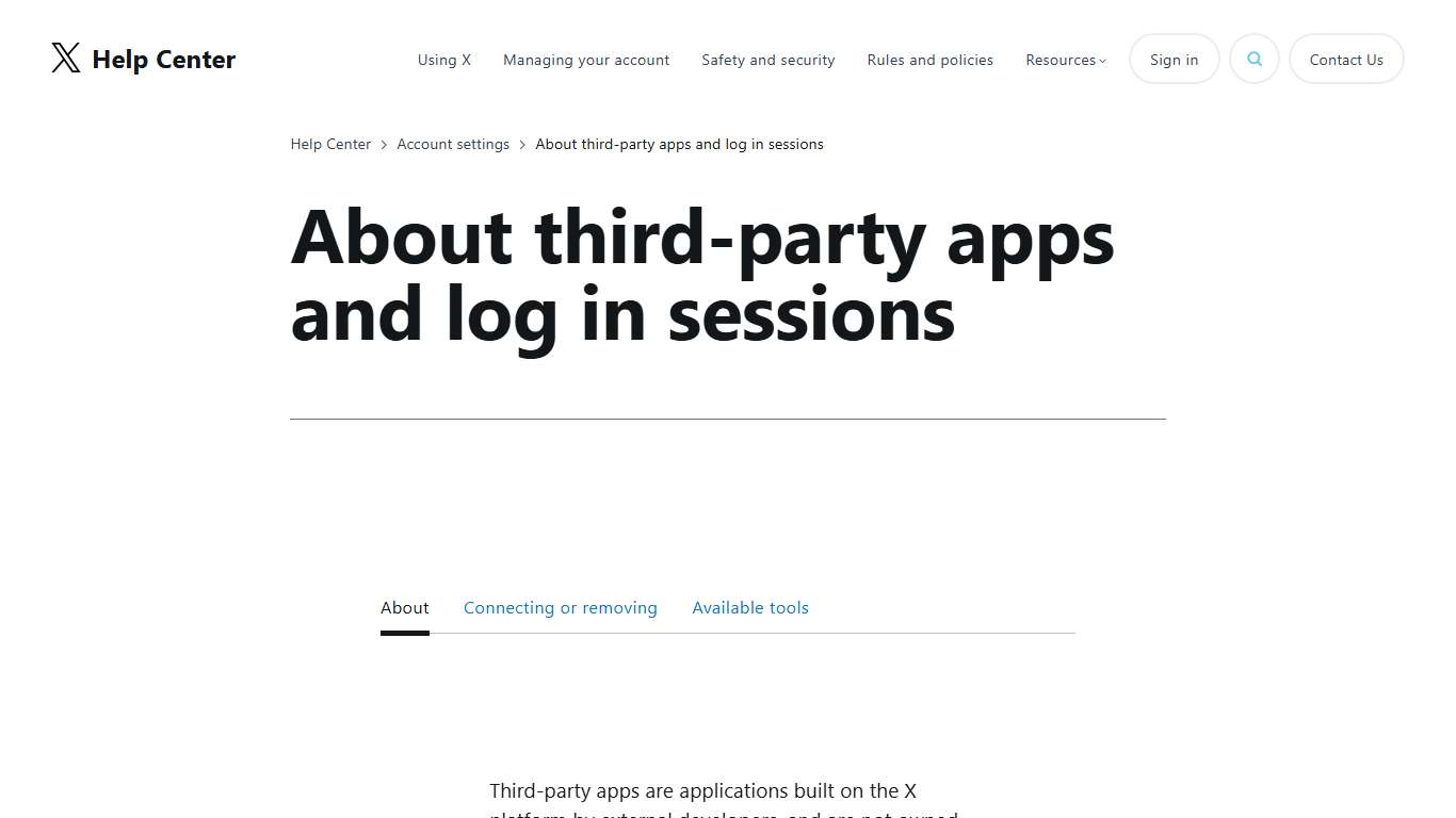 Authorizing and revoking X third-party apps and log in sessions